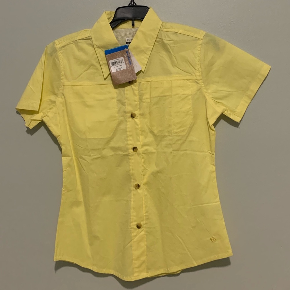 NWT Columbia Yellow PFG Vented Shirt Sz S